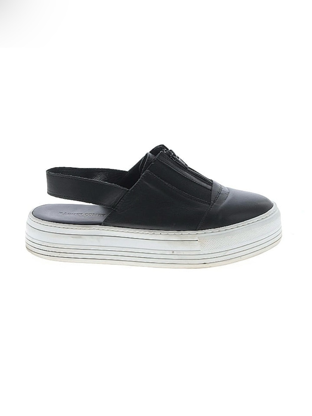 Rachel Comey Black Leather Slingback Platform Sneakers with White Sole Size 8
